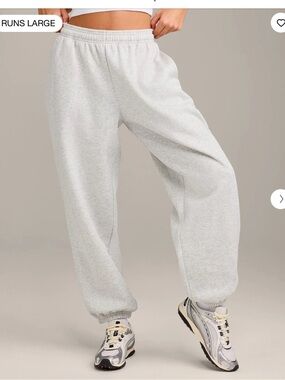 Oner Active Foundations Cosy Oversized Cuffed Joggers Light Grey Marl M-Long